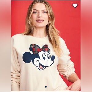 Disney Women's Cream Minnie Mouse Sweatshirt NWT sz M